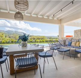 5 bedroom luxury seaside villa with indoor & outdoor pool, near Acharavi, sleeps 10